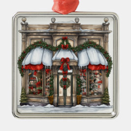   VAKANTIE KERSTMIS STOREFRONT METALEN ORNAMENT