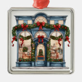   VAKANTIE KERSTMIS STOREFRONT METALEN ORNAMENT (Voorkant)