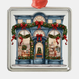   VAKANTIE KERSTMIS STOREFRONT METALEN ORNAMENT