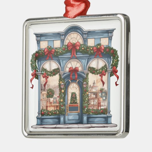   VAKANTIE KERSTMIS STOREFRONT METALEN ORNAMENT (Links)