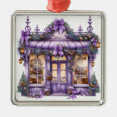   VAKANTIE KERSTMIS STOREFRONT METALEN ORNAMENT (Voorkant)