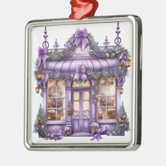   VAKANTIE KERSTMIS STOREFRONT METALEN ORNAMENT (Links)