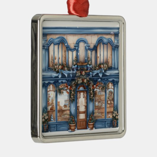   VAKANTIE KERSTMIS STOREFRONT METALEN ORNAMENT (Rechts)