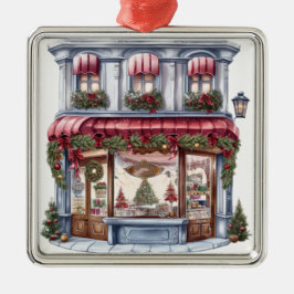   VAKANTIE KERSTMIS STOREFRONT METALEN ORNAMENT