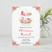 Vakantie Kerstmis Tea Party Rood Kaart (Staand voorkant)