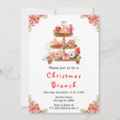 Vakantie Kerstmis Tea Party Rood Kaart (Voorkant)