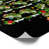 Vakantie Kerstmis Verlichting Santa Bass Fish Chri Poster (Hoek)