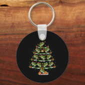 Vakantie Kerstmis Verlichting Santa Bass Fish Chri Sleutelhanger (Voorkant)