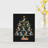 Vakantie Kerstmis Verlichting Santa Ezel Kerstboom Kaart (Gele Bloem)