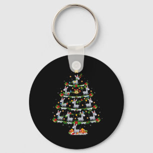 Vakantie Kerstmis Verlichting Santa Ezel Kerstboom Sleutelhanger
