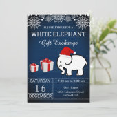 Vakantie Kerstmis Witte Olifant Gift Exchange Kaart (Staand voorkant)