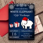 Vakantie Kerstmis Witte Olifant Gift Exchange Kaart