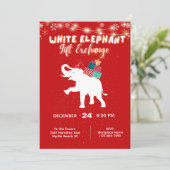 Vakantie Kerstmis Witte Olifant Gift Exchange Kaart (Staand voorkant)