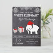 Vakantie Kerstmis Witte Olifant Gift Exchange Kaart (Staand voorkant)