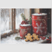 Vakantie Kerstscène Gingerbread Decoupage Tissuepapier (Voorkant)