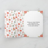 Vakantie Kerstthee Rode Vrolijke Kerstmis Feestdagen Kaart (Binnen)