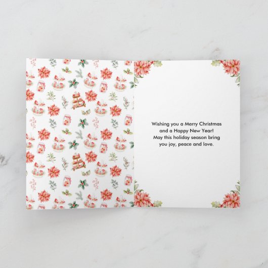 Vakantie Kerstthee Rode Vrolijke Kerstmis Feestdagen Kaart (Binnen)