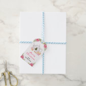 Vakantie Kerstthee Roze Vrolijke Kerstmis Cadeaulabel (Met Touw)