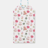 Vakantie Kerstthee Roze Vrolijke Kerstmis Cadeaulabel (Achterkant)