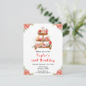 Vakantie Kerstthee Verjaardagsfeestje Rood Briefkaart (Staand voorkant)