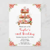 Vakantie Kerstthee Verjaardagsfeestje Rood Briefkaart (Voorkant)