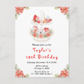 Vakantie Kerstthee Verjaardagsfeestje Rood Briefkaart (Voorkant)