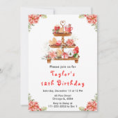 Vakantie Kerstthee Verjaardagsfeestje Rood Kaart (Voorkant)