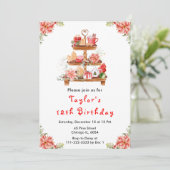 Vakantie Kerstthee Verjaardagsfeestje Rood Kaart (Staand voorkant)