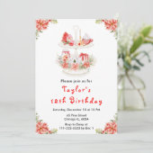 Vakantie Kerstthee Verjaardagsfeestje Rood Kaart (Staand voorkant)