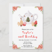 Vakantie Kerstthee Verjaardagsfeestje Rood Kaart (Voorkant)