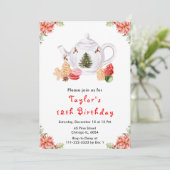 Vakantie Kerstthee Verjaardagsfeestje Rood Kaart (Staand voorkant)