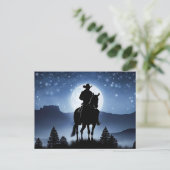 Vakantie Kersttijd Groeten Cowboy Briefkaart (Staand voorkant)