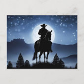 Vakantie Kersttijd Groeten Cowboy Briefkaart (Voorkant)