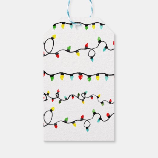 Vakantie kerstverlichting eenvoudig cadeau label cadeaulabel (Achterkant)
