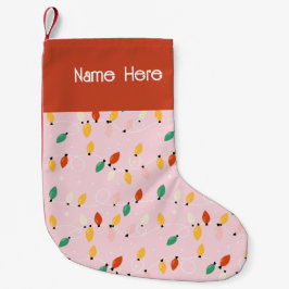 Vakantie kerstverlichting Minimale retro vet roze Kleine Kerstsok