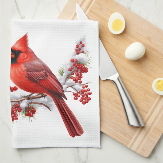 Vakantie keuken handdoek-kardinaal theedoek (Quarter Fold)