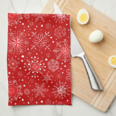 Vakantie keuken handdoek-sneeuwvlokken keukenhandd theedoek (Quarter Fold)