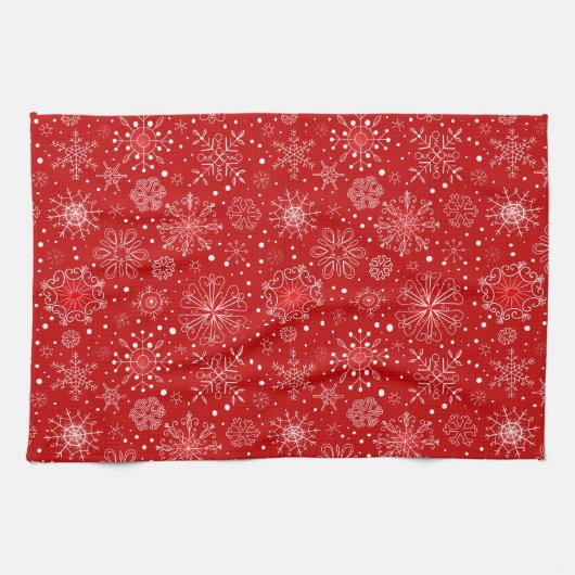 Vakantie keuken handdoek-sneeuwvlokken keukenhandd theedoek (Horizontaal)