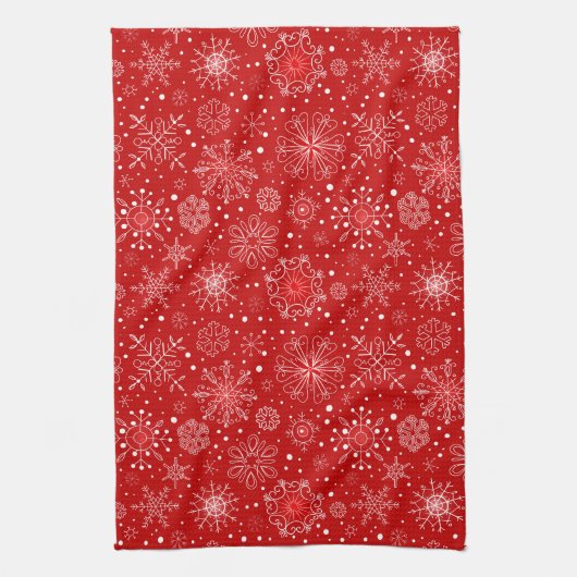 Vakantie keuken handdoek-sneeuwvlokken keukenhandd theedoek (Verticaal)