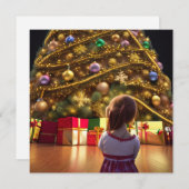 Vakantie Kind Kerstboom Onthoud het Wonder Notitiekaartje (Voorkant / Achterkant)