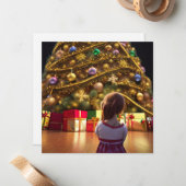 Vakantie Kind Kerstboom Onthoud het Wonder Notitiekaartje (Voorkant / Achterkant in situ)