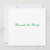 Vakantie Kind Kerstboom Onthoud het Wonder Notitiekaartje (Achterkant)