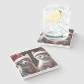 Vakantie Kittens Stone Onderzetter (Zijkant)