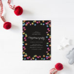 Vakantie Kleurrijke Lichten Kerst Party Uitnodigin Kaart<br><div class="desc">Ons 'Kleurrijke kerstverlichting Vakantie' collectie brengt feestelijke elementen zoals kerstverlichting samen met chique en elegante lettertypes op een eenvoudige donkere achtergrond.</div>