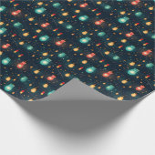 Vakantie Kleurrijke Retro Kerstverlichting Cadeaupapier (Hoek)