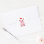 Vakantie Knorretje met Santa Hat Ronde Sticker (Envelop)