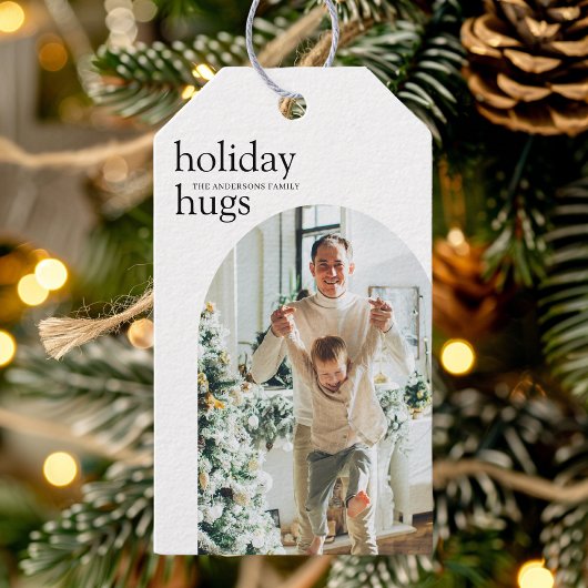 Vakantie Knuffels Gepersonaliseerde Kerstfoto Cadeaulabel