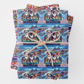 Vakantie Koe Honden Paarden en Koeien Kerst Inpakpapier Vel (In situ)