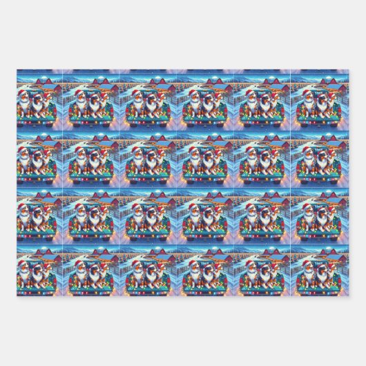 Vakantie Koe Honden Paarden en Koeien Kerst Inpakpapier Vel (Voorkant)