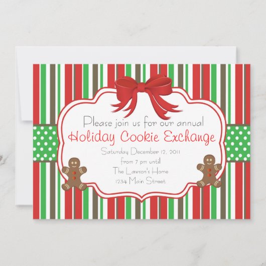 Vakantie Koekje Exchange Ginger Bread Mannen Kaart (Voorkant)